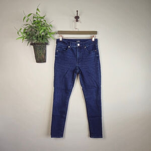 Express 8 Mid Rise Skinny Dark Blue Wash Jegging Stretch Jeans